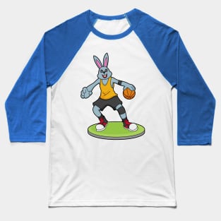 Rabbit as Basketball player with Basketball Baseball T-Shirt